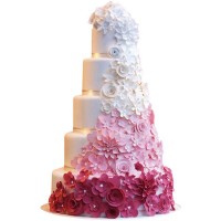 Свадебный торт с цветочной стороной №3464