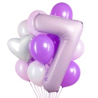 Воздушные шары на 7 лет в фиолетовых тонах №510