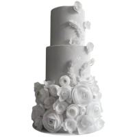 Свадебный торт с цветочным ярусом №3466