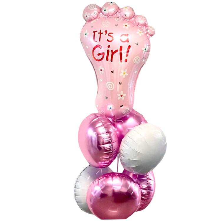 Шар в виде ножки с надписью It’s a girl №511