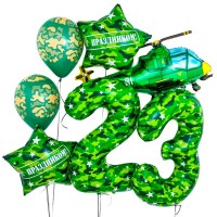Большой набор воздушных шариков на 23 февраля №875