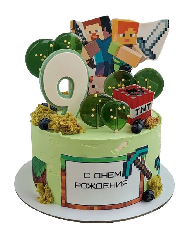 Торт Майнкрафт на день рождения №2088