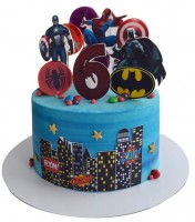 Торт с супергероями на 6 лет №2125