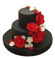 Черный свадебный торт №1079