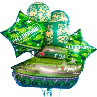 Воздушные шарики с фольгированным танком №876
