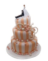 Торт свадебный в полоску №900
