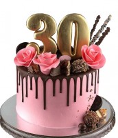 Торт с золотой цифрой 30 №2497