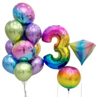 Радужные воздушные шарики на 3 года №599