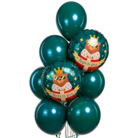 Воздушные шары «Король дня» с медведем №1212