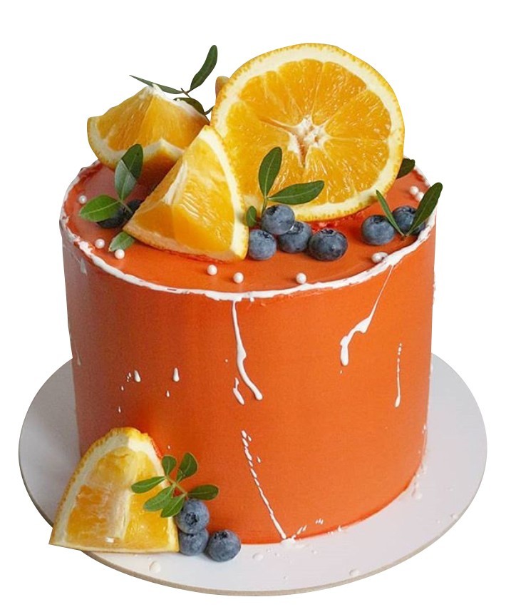 Торт с апельсинами сверху №2032