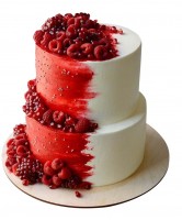 Свадебный торт красно-белый №1544