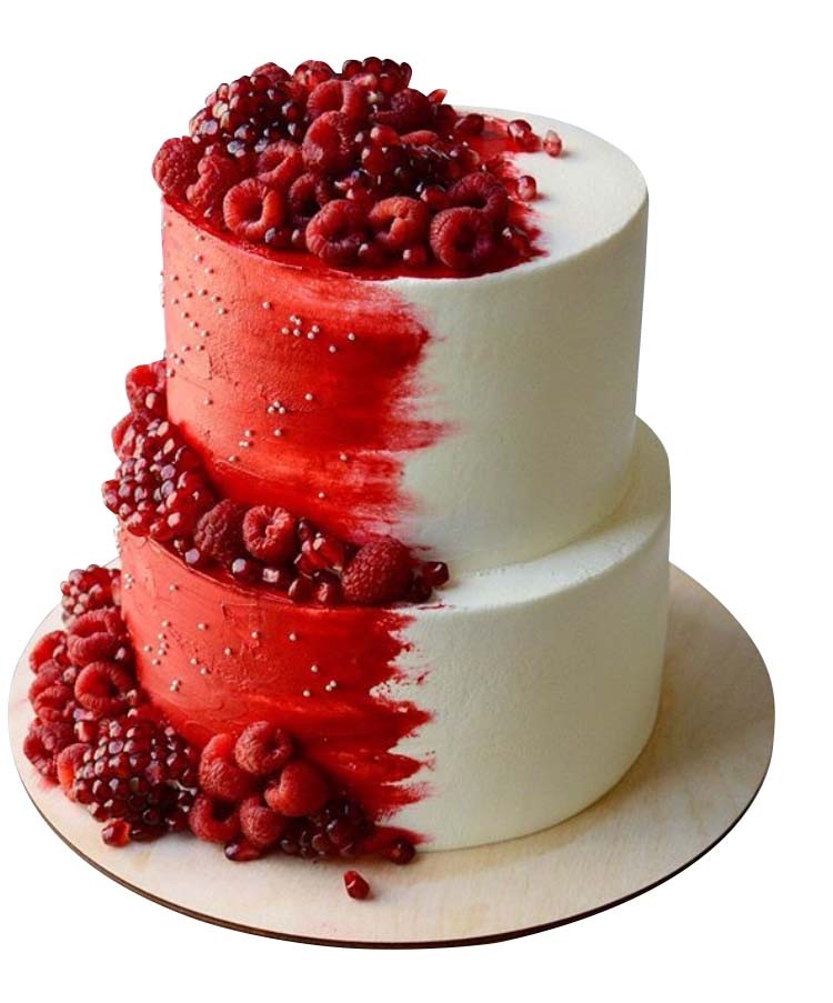 Свадебный торт красно-белый №1544